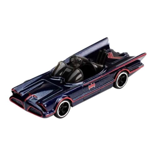 Miniatura coche azul y rojo Batmobile de la serie Batman a escala 1/64 Hot Wheels
