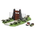 Miniatura nanoescenario puertas de la película Jurassic Park con coches a escala Jada