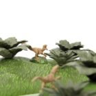 Miniatura nanoescenario puertas de la película Jurassic Park con coches a escala Jada