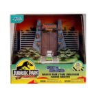 Miniatura nanoescenario puertas de la película Jurassic Park con coches a escala Jada