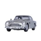 Miniatura coche gris Aston Martin DB5 con todos los gadgets conducido por James Bond 007 en la película Goldfinger a escala 1/18 Autoart