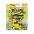 Miniatura furgoneta amarilla y verde Party Wagon de la serie Las Tortugas Ninja a escala 1/64 Hot Wheels