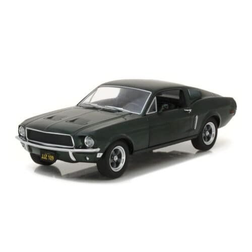Miniatura coche verde Ford Mustang GT Fastback 1968 de la película Bullitt a escala 1/24 Greenlight