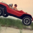 Coche naranja Dune Buggy Meyers Manx de la película El caso Thomas Crown