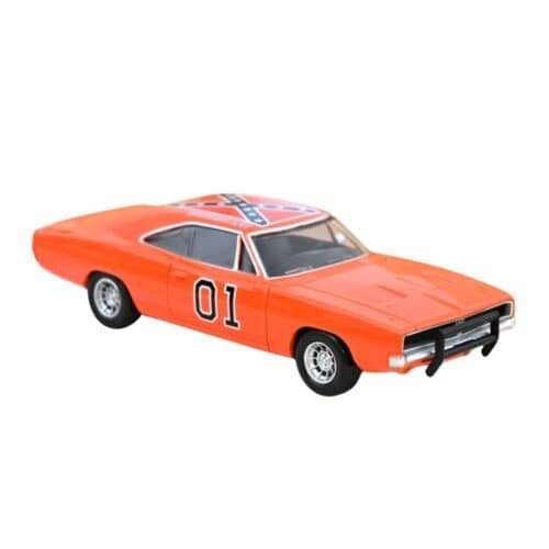 Miniatura coche Dodge Charger 1969 naranja de la serie El sheriff chiflado a escala 1/43 Norev