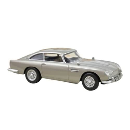 Miniatura coche gris Aston Martin DB5 conducido por James Bond 007 en la película Goldfinger a escala 1/43 Norev