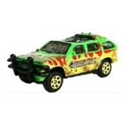 Miniatura coche todoterreno rojo, amarillo y verde Ford Explorer de la película Jurassic Park a escala 1/64 Matchbox
