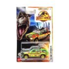 Miniatura coche todoterreno rojo, amarillo y verde Ford Explorer de la película Jurassic Park a escala 1/64 Matchbox