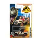 Miniatura coche todoterreno rojo y gris sucio Jeep Wrangler nº 10 de la película Jurassic Park a escala 1/64 Matchbox