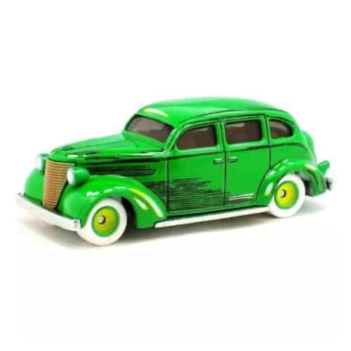 Miniatura coche Sedan verde del Action Comics #1 a escala 1/64 Hot Wheels