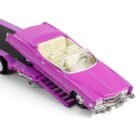 Miniatura coche rosa descapotable Cadillac Eldorado con camioneta con remolque Chevrolet C-30 de la película Amor a quemarropa a escala 1/64 Greenlight