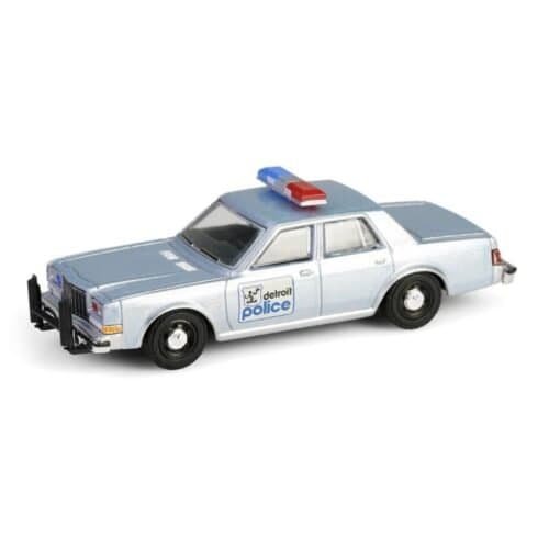 Miniatura coche de policía Plymouth Gran Fury Detroit de la película Amor a quemarropa a escala 1/64 Greenlight