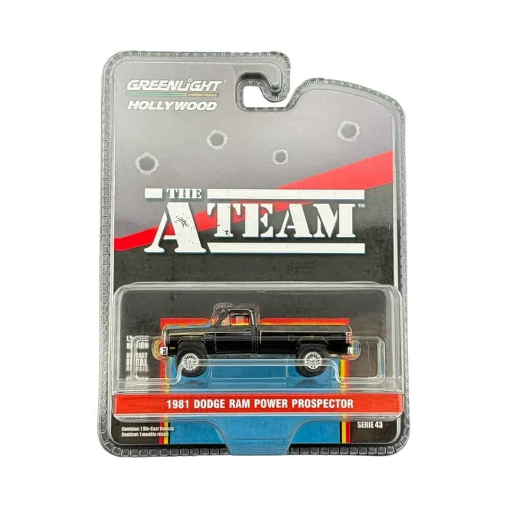 Miniatura coche camioneta Dodge Power Ram Prospector negra de la serie El Equipo A a escala 1/64 Greenlight