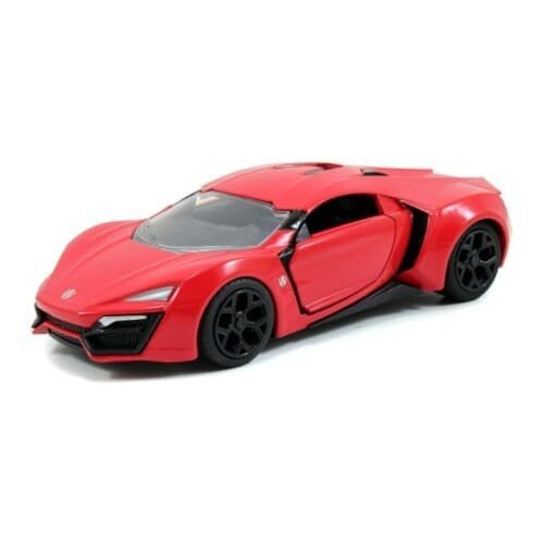 Miniatura coche rojo Lykan Hypersport 2014 de la película Fast & Furious 7 a escala 1/32 Jada