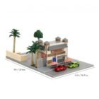 Miniatura nanoescenario café-taller Toretto de la película Fast & Furious con coches a escala Jada