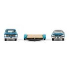 Miniatura camioneta Dodge D-200 azul con remolque y coche Plymouth GTX del reality Graveyard Carz a escala 1/64 Greenlight