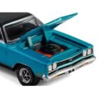 Miniatura camioneta Dodge D-200 azul con remolque y coche Plymouth GTX del reality Graveyard Carz a escala 1/64 Greenlight