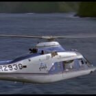 Helicóptero gris y azul N293G Agusta A-109A de la película Jurassic Park