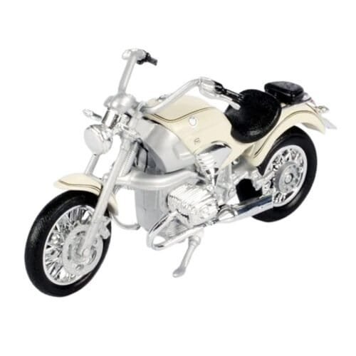 Miniatura moto beige BMW R1200C de la película El mañana nunca muere de James Bond 007 a escala 1/18 MotorMax