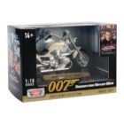 Miniatura moto beige BMW R1200C de la película El mañana nunca muere de James Bond 007 a escala 1/18 MotorMax