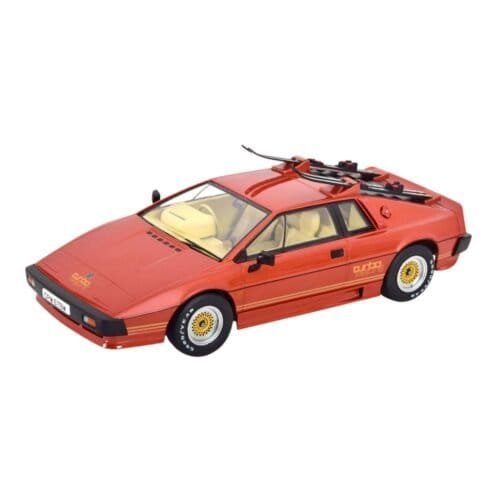 Miniatura coche rojo con portaesquís Lotus Esprit Turbo conducido por James Bond 007 en la película Solo para sus ojos (For Your Eyes Only, 1981) a escala 1/18 KK Scale