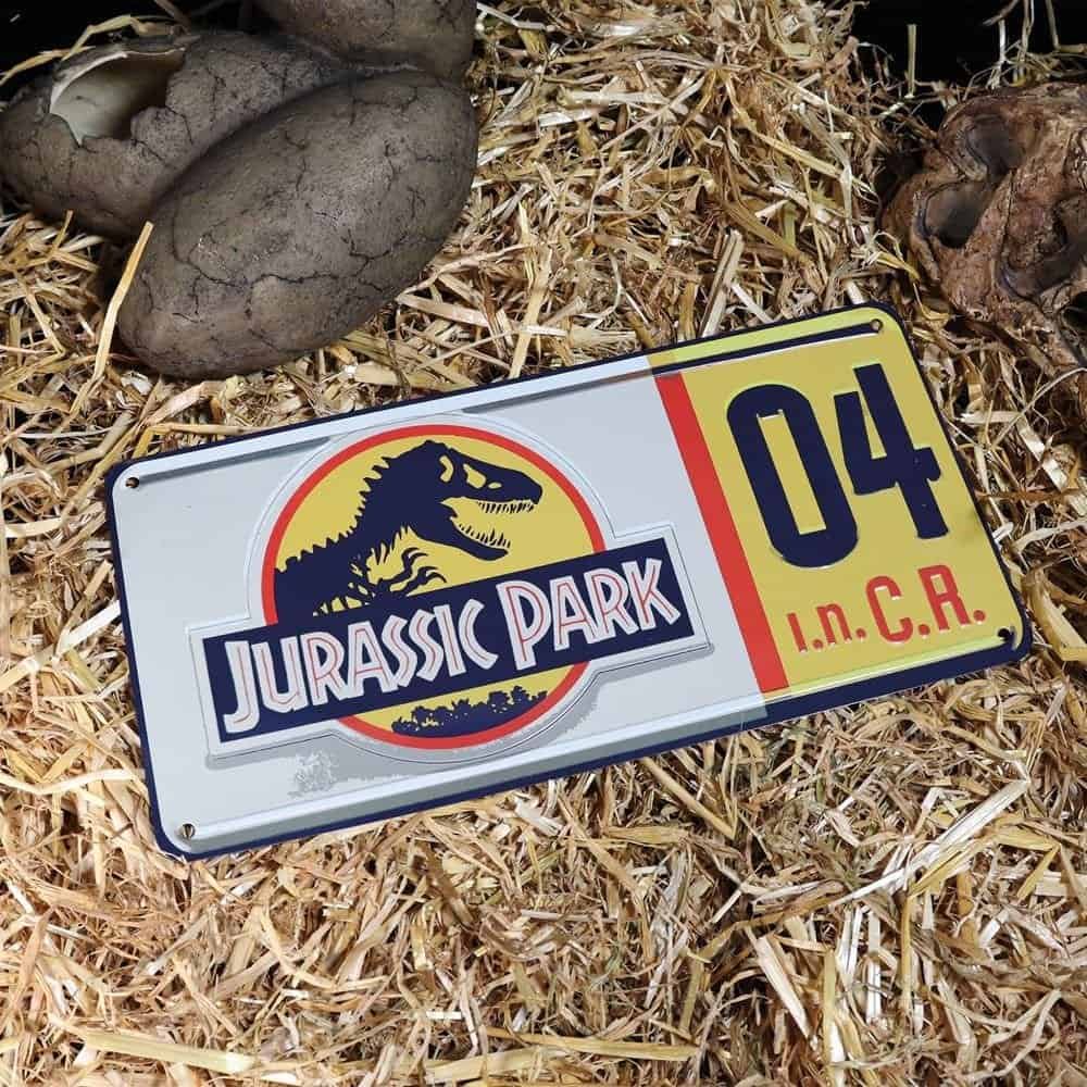 Matrícula coche Jeep Wrangler nº4 de la película Jurassic Park a escala 1/1