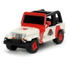 Miniatura coche todoterreno rojo y gris Jeep Wrangler nº18 de la película Jurassic Park a escala Jada