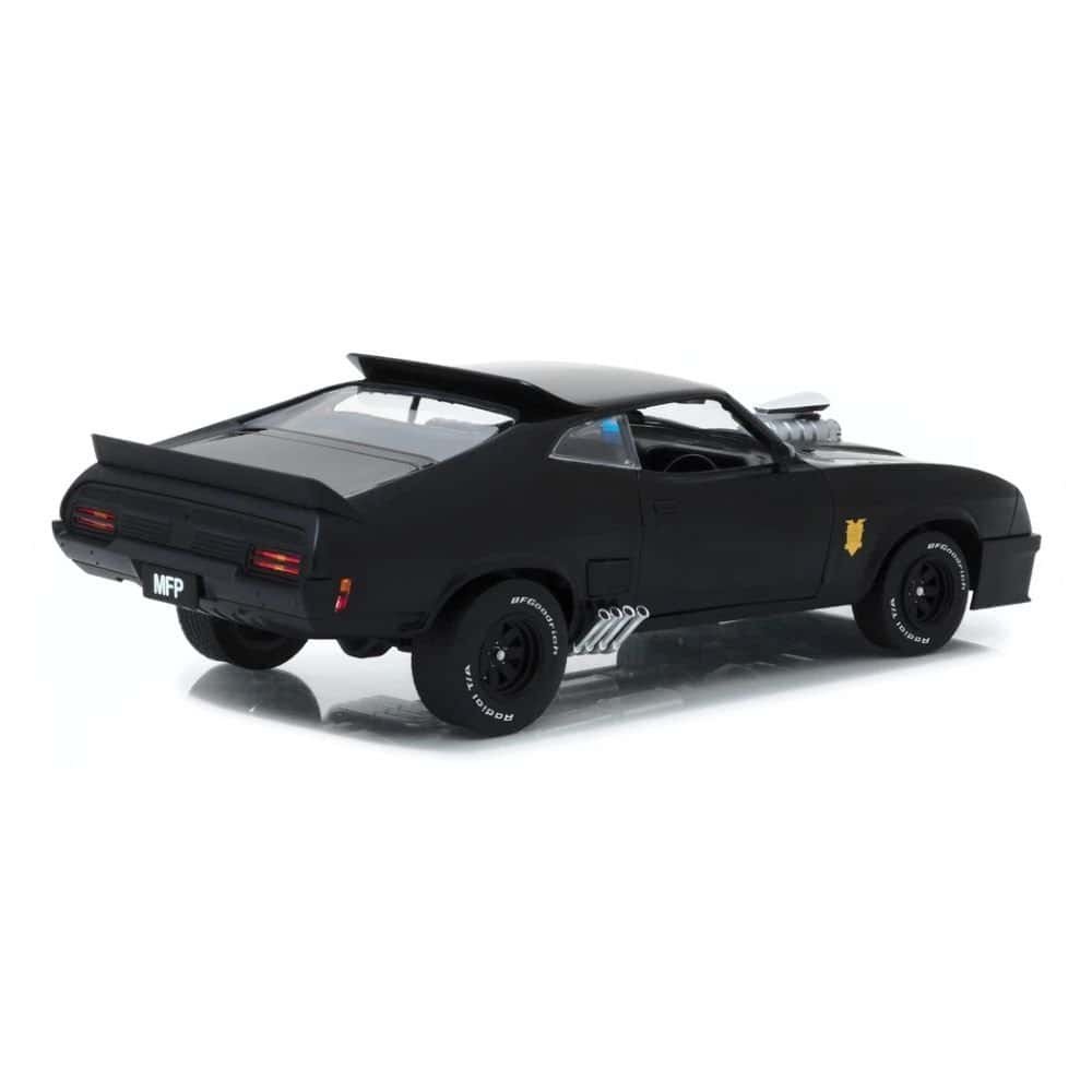 Miniatura coche Ford Falcon XB V8 1979 Interceptor negro de la película Mad Max a escala 1/18 Greenlight