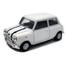Miniatura coche blanco Mini Cooper de la película The Italian Job (1969) a escala 1/43 Cararama