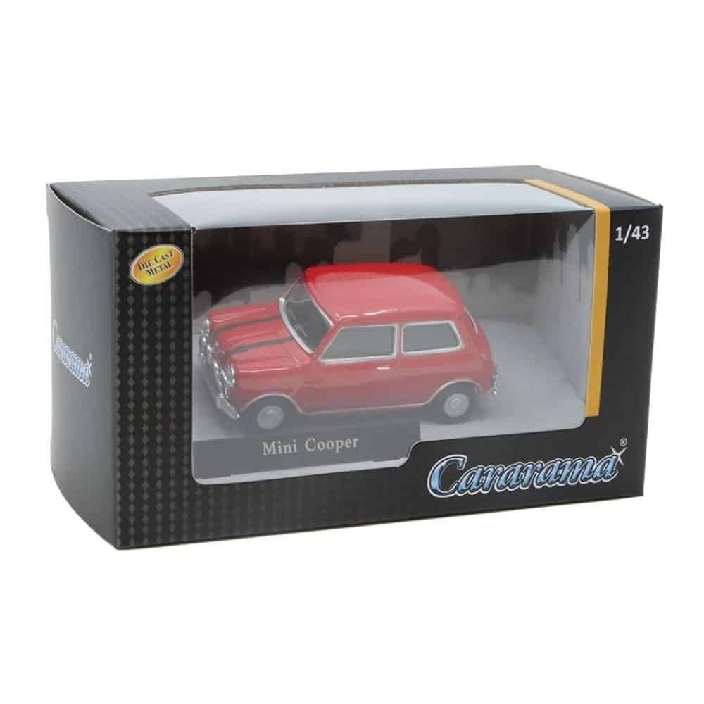 Miniatura coche rojo Mini Cooper de la película The Italian Job (1969) a escala 1/43 Cararama