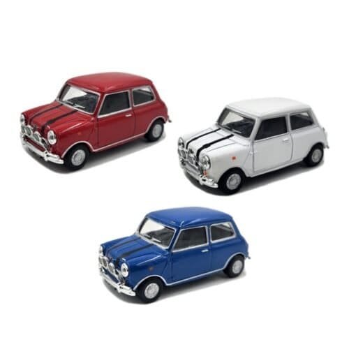 Miniatura pack coches Mini Cooper de la película The Italian Job (1969) a escala 1/43 Cararama