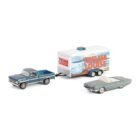 Miniatura coche Ford Thunderbird descapotable y camioneta Ford F-250 con remolque de la película Thelma & Louise a escala 1/64 Greenlight
