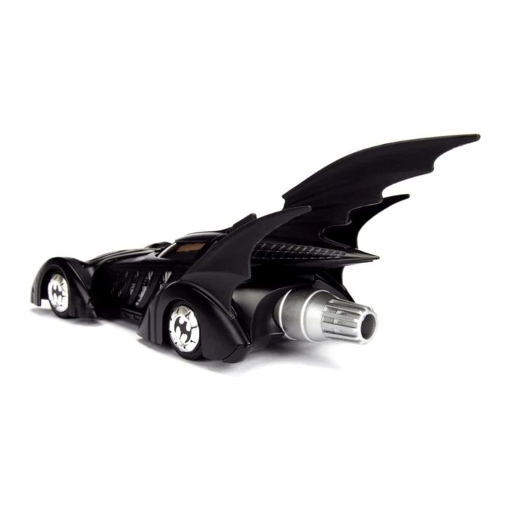 Miniatura coche negro Batmobile con figura de la película Batman Forever a escala 1/24 Jada