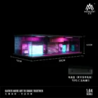 Miniatura Cyberpunk Diorama con luces Taller mecánico a escala 1/64 MoreArt