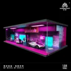 Miniatura Cyberpunk Diorama con luces Taller mecánico a escala 1/64 MoreArt