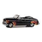 Miniatura coche Grease Mercury negro con llamas a escala 1/64 Greenlight