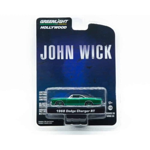 Miniatura coche John Wick Dodge Charger R/T 2014 negro a escala 1/43 Greenlight Green Machine