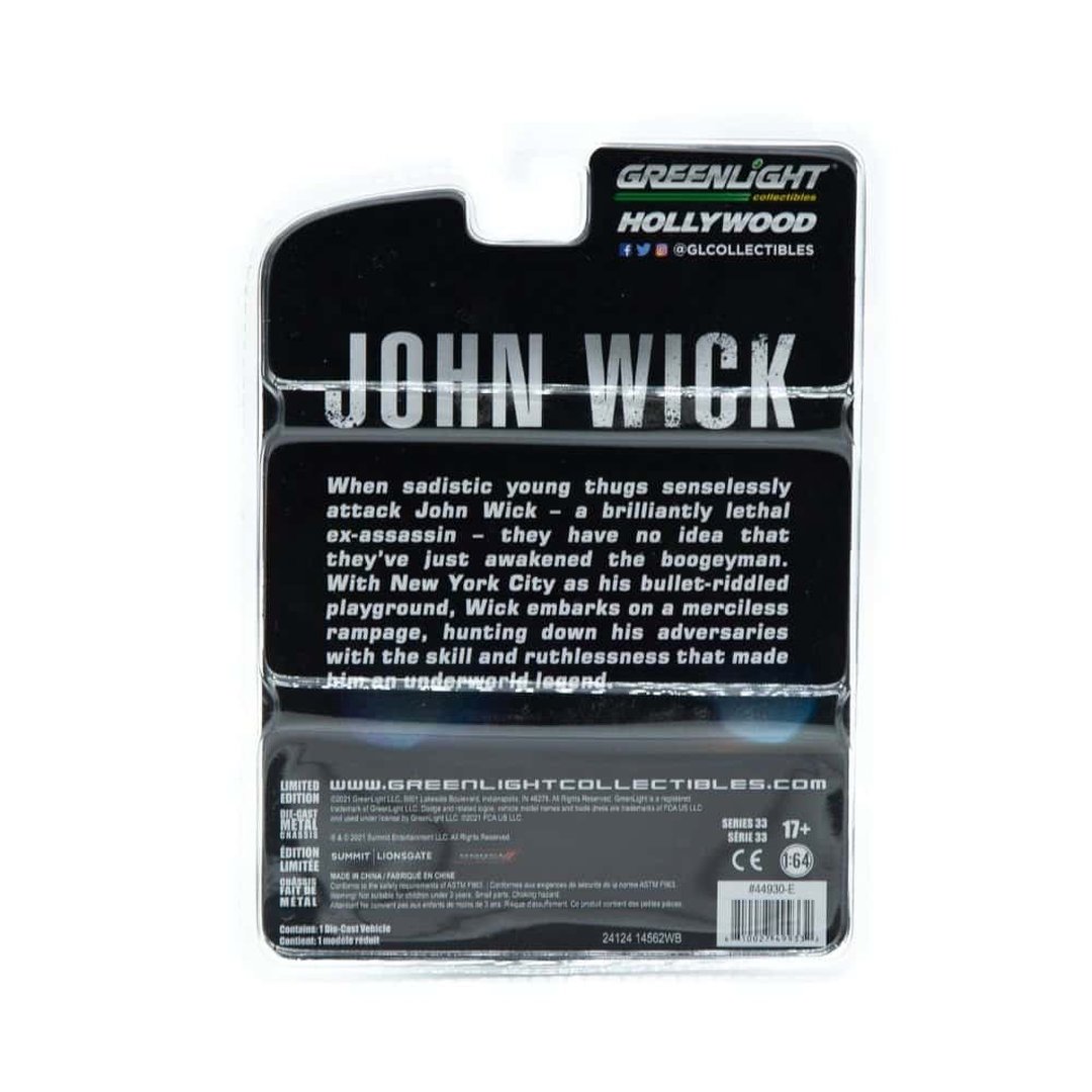 Miniatura coche John Wick Dodge Charger R/T 2014 negro a escala 1/43 Greenlight Green Machine