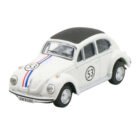 Coche miniatura Volkswagen Beetle con número 53 y franjas de carreras estilo Herbie fabricado por Cararama a escala 1/72