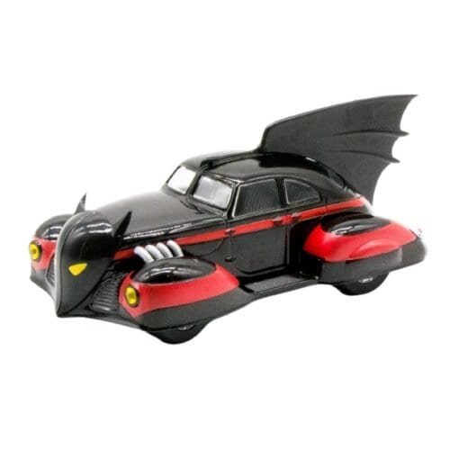 Coche en miniatura Batmobile del comic de 1941 rojo con cabeza de murciélago a escala 1/43 de Eaglemoss