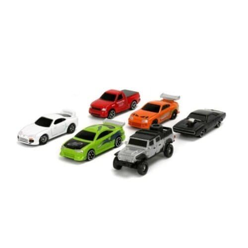 Pack de 6 coches en miniatura Fast & Furious de metal serie Nano Hollywood Rides Jada Toys