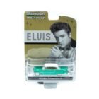 Coche en miniatura Cadillac Fleetwood Serie 60 con carrocería verde esmeralda edición Greenlight Green Machine de Elvis Presley a escala 1/64.