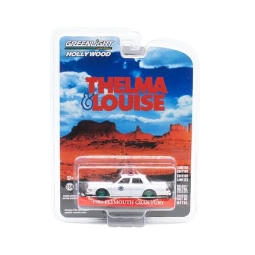 Coche en miniatura Plymouth Gran Fury Arizona Highway Patrol con detalles verde esmeralda edición Green Machine de la película Thelma & Louise a escala 1/64 fabricado por Greenlight.