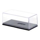 Urna transparente de acrílico con peana negra apilable fabricada por Greenlight para proteger y exhibir coches en miniatura a escala 1/64.