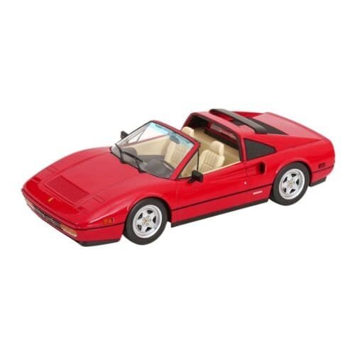 Coche en miniatura Ferrari 328 GTS 1985 descapotable rojo de la película Superdetective en Hollywood 2 a escala 1/18 fabricado por KK Scale.