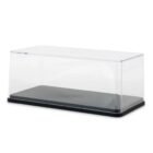 Urna vitrina transparente de acrílico con peana negra fabricada por Greenlight para proteger y exhibir coches en miniatura a escala 1/24.