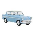 Coche en miniatura Ford Anglia MKI 1959 color azul y blanco de la película Harry Potter a escala 1/43.