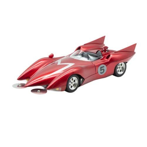 Coche de carreras en miniatura Mach 5 edición Red color rojo brillante de la serie anime Speed Racer a escala 1/32 fabricado por Audix.
