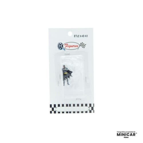 Figura en miniatura de Batman vistiendo su clásico traje gris y capucha azul de la serie de televisión de 1966 a escala 1/64 fabricada por Cartrix.